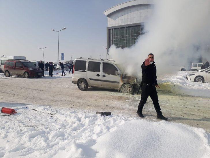 Hastane bahçesinde eksi 32 derecede yangın paniği G4