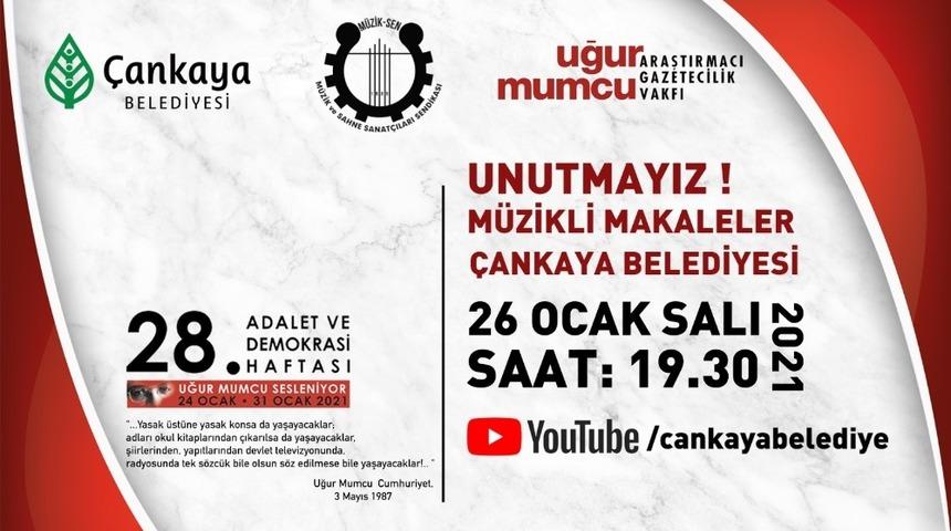 Çankaya Uğur Mumcu’yu anıyor