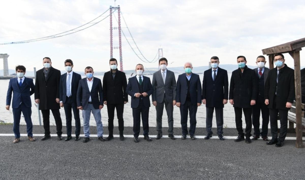 AK Parti Grup Başkanvekili Turan, 1915 &Ccedil;anakkale K&ouml;pr&uuml;s&uuml;&rsquo;n&uuml;n inşaat şantiyesini gezdi