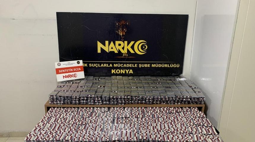 Konya&rsquo;da 35 bin 616 uyuşturucu hap ele ge&ccedil;irildi