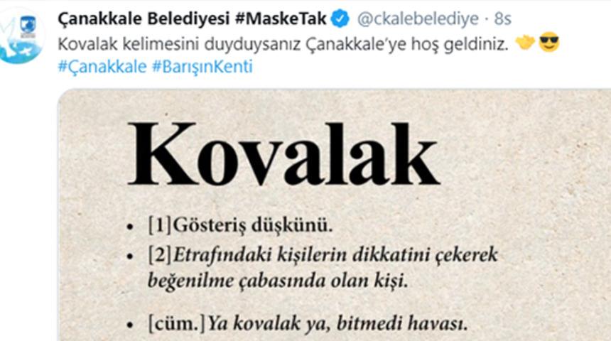 Balıkesir ve &Ccedil;anakkale belediyelerinin sosyal medyadaki 'kovalak' atışması g&uuml;l&uuml;msetti