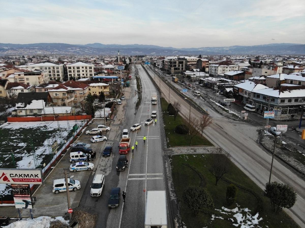 D&uuml;zce&rsquo;de hem havadan hem de karadan denetim yapıldı