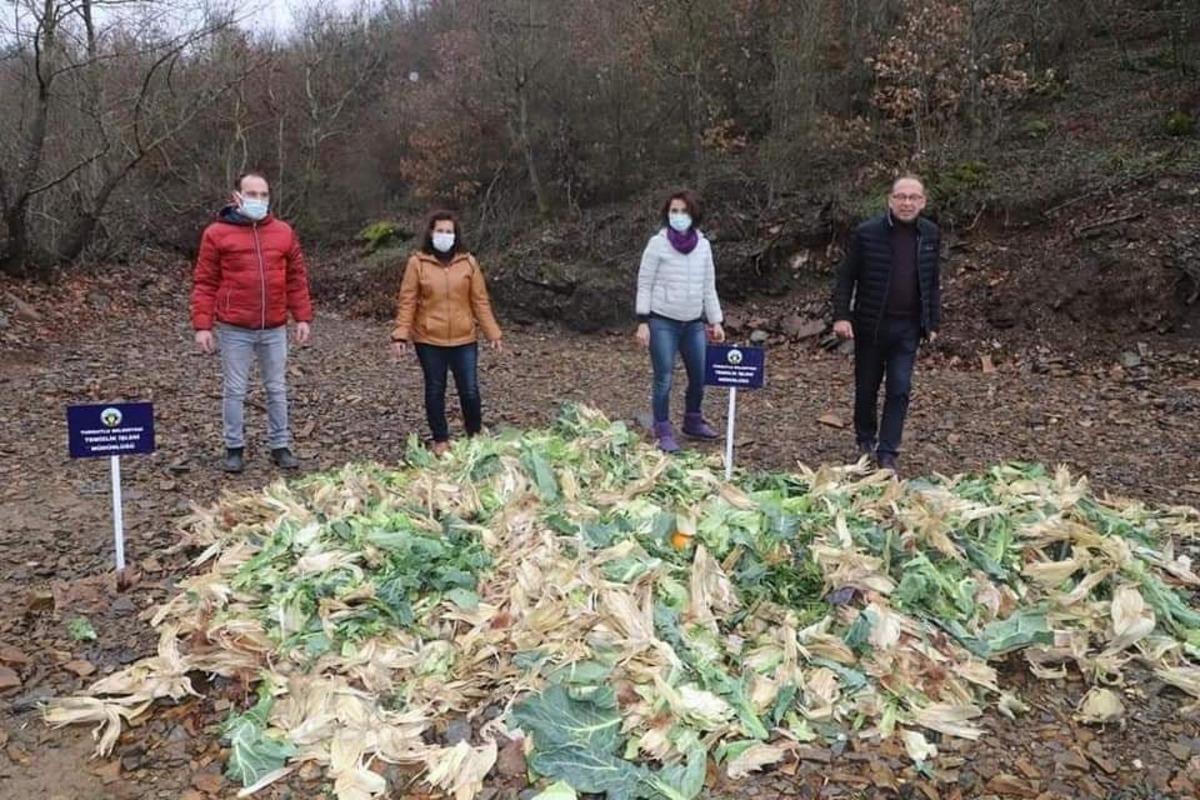 Bitkisel atıklar yaban hayvanlarına yem oldu