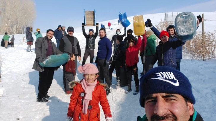 Çaldıranlı çocukların eksi 25 derecede kızak keyfi G5