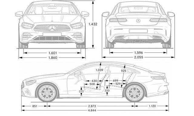 Mercedes E300 Coupe boyutlar