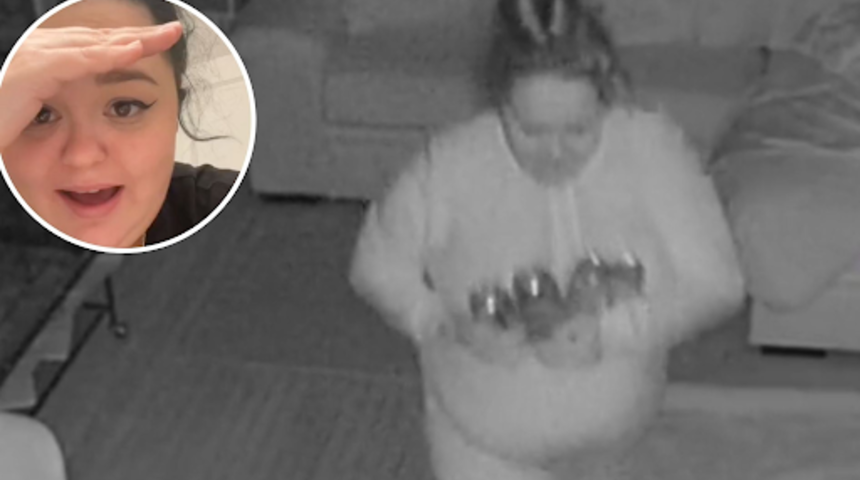 Ne yaptığının farkında olmayan uyurgezer kadın uykudayken yaptığı tuhaf şeyleri videoya aldı