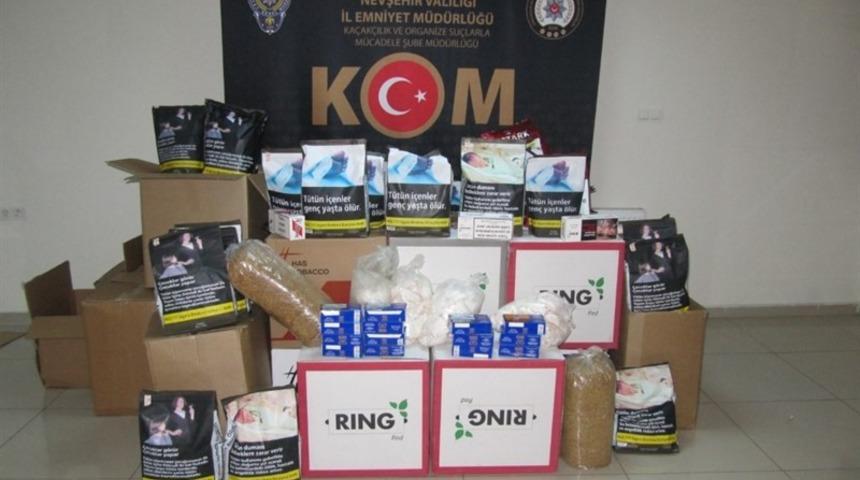 Nevşehir&rsquo;de 87 kilo ka&ccedil;ak t&uuml;t&uuml;n ele ge&ccedil;irildi