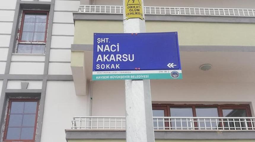 Tomarzalı Şehit Polis Naci Akarsu&rsquo;nun adı sokağa verildi