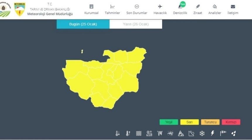 Bursa için kuvvetli rüzgar ve fırtına uyarısı