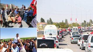 Sultanhanı'nda konvoy oluşturuldu, kurban kesildi, namaz kılındı