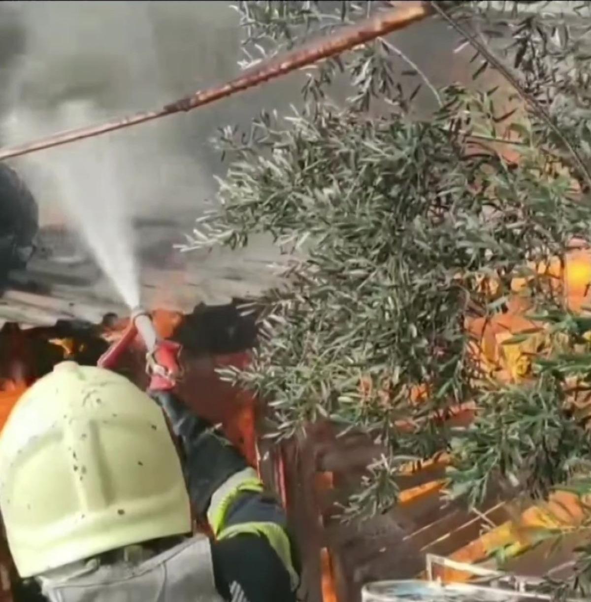 Kışlıklarının yanışını g&ouml;zyaşlarıyla izledi