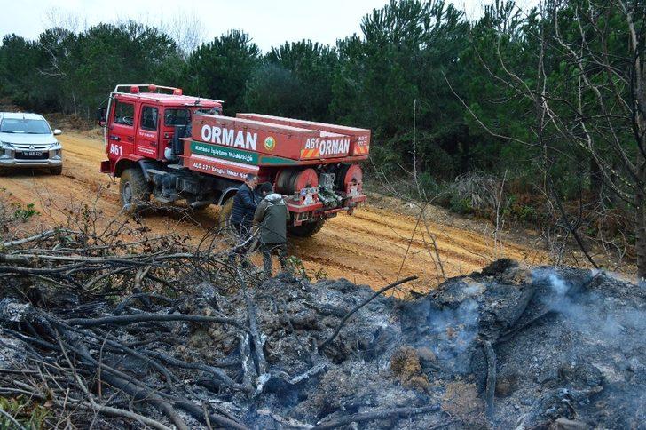 Yaktığı anızlardan çıkan yangını kendi söndürdü G1