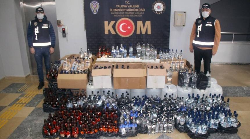 Yalova&rsquo;da sahte alkol operasyonu