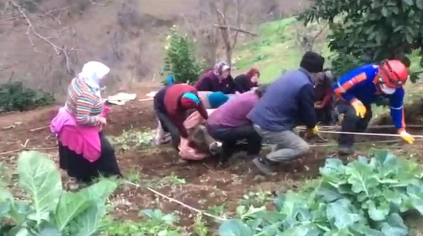 Görüntü Trabzon'dan! Tüm mahalleli seferber oldu