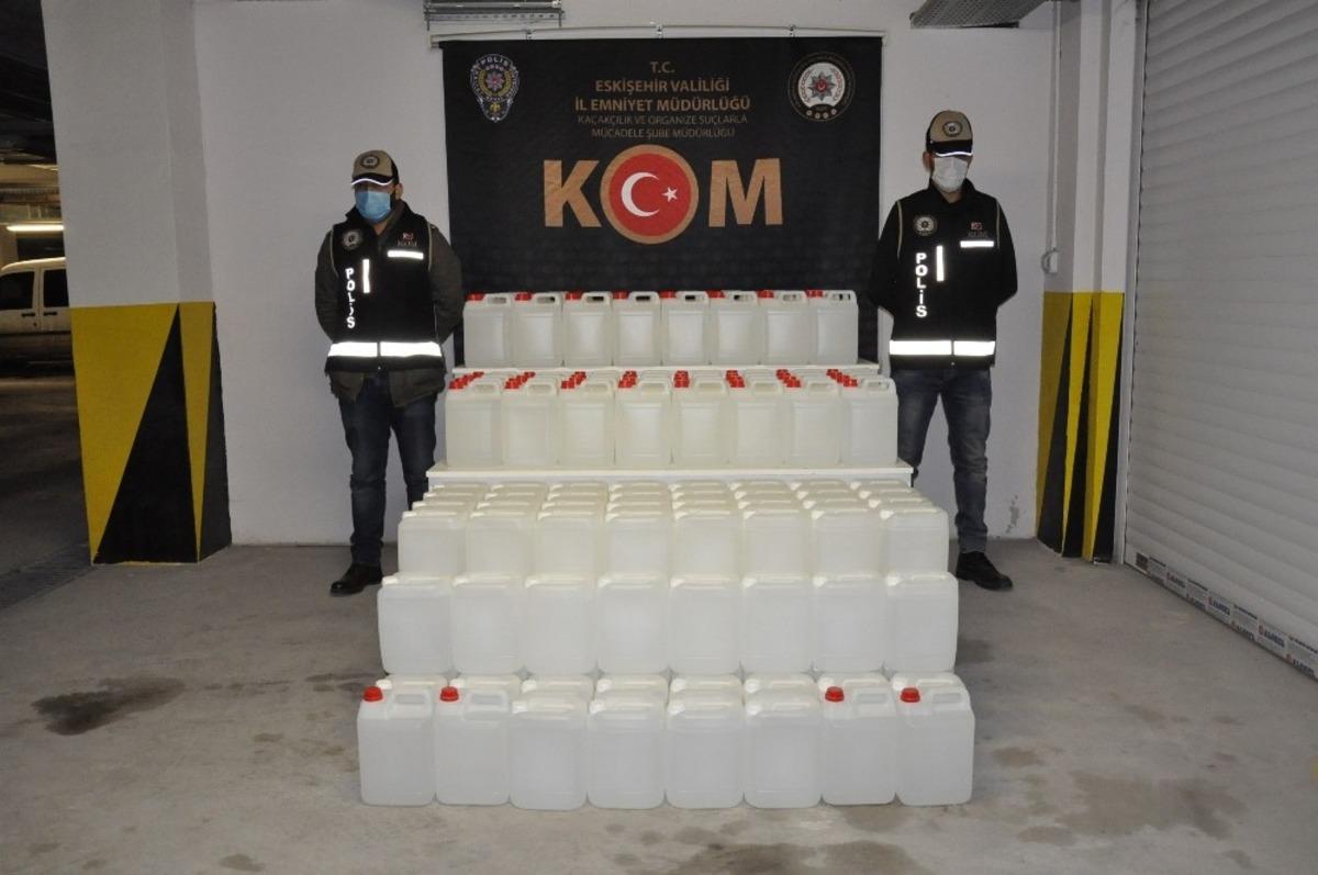 720 litre etil alkol ele ge&ccedil;irildi