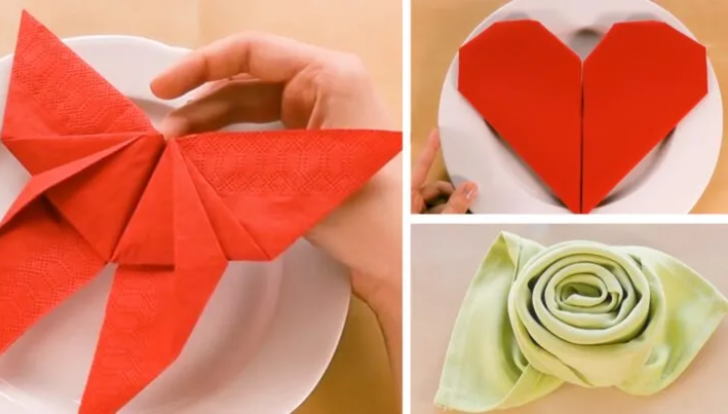 Daha yemeğe başlamadan misafirlerinizi etkileyin! 3 basit peçete katlama yöntemi