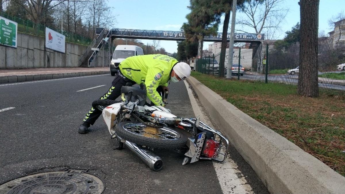 Samsun&rsquo;da motosiklet devrildi: 1 yaralı