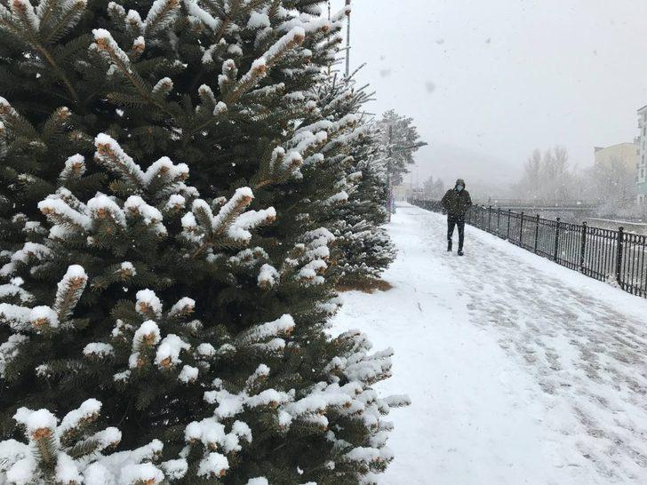 Bayburt’ta kar yağışı kent merkezini beyaza bürüdü G1