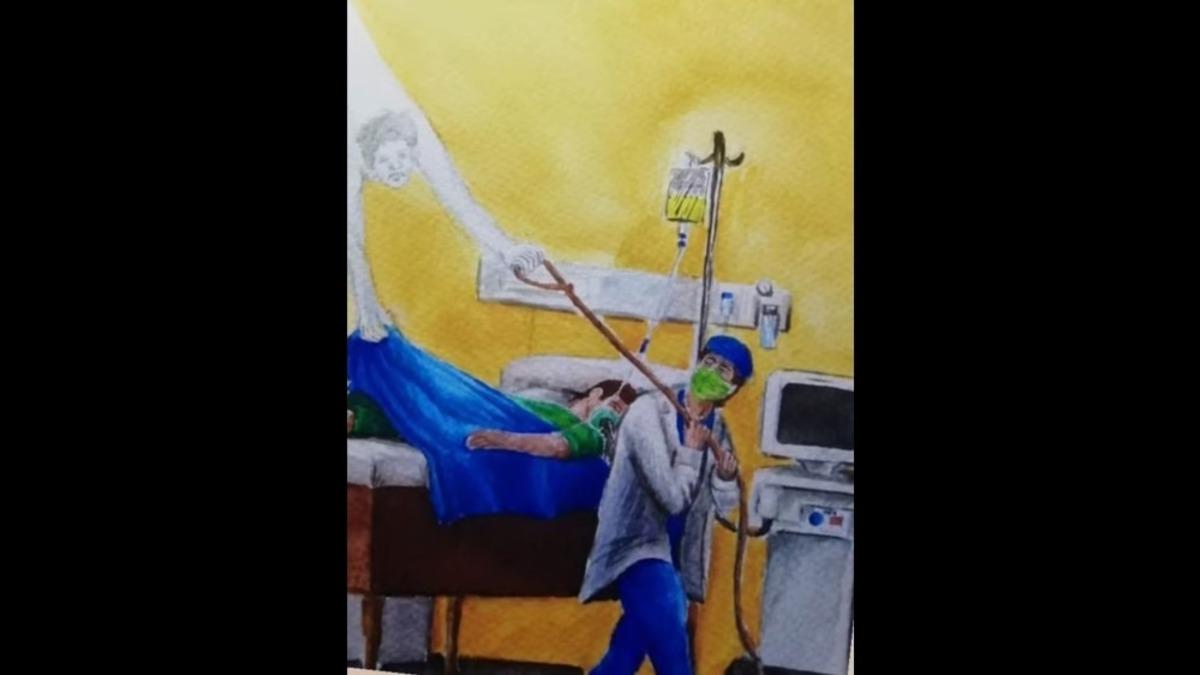 Safranbolu İMKB G&uuml;zel Sanatlar Lisesi &ouml;ğrencilerinden  "Pandemide Yaşam" konulu &ccedil;evrimi&ccedil;i resim sergisi