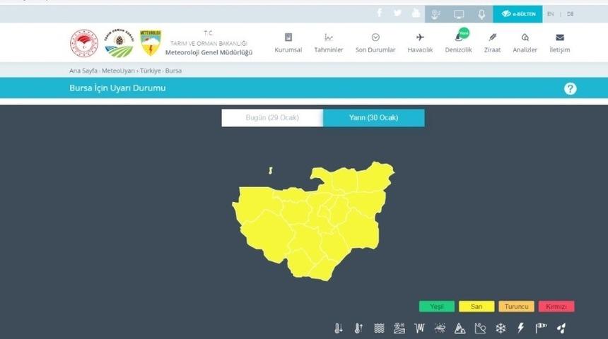 Bursa için fırtına uyarısı