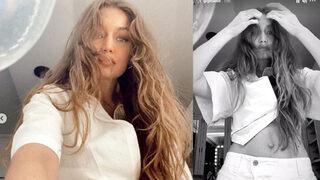 Doğum kilolarından eser kalmadı! Gigi Hadid'ın karnı dümdüz