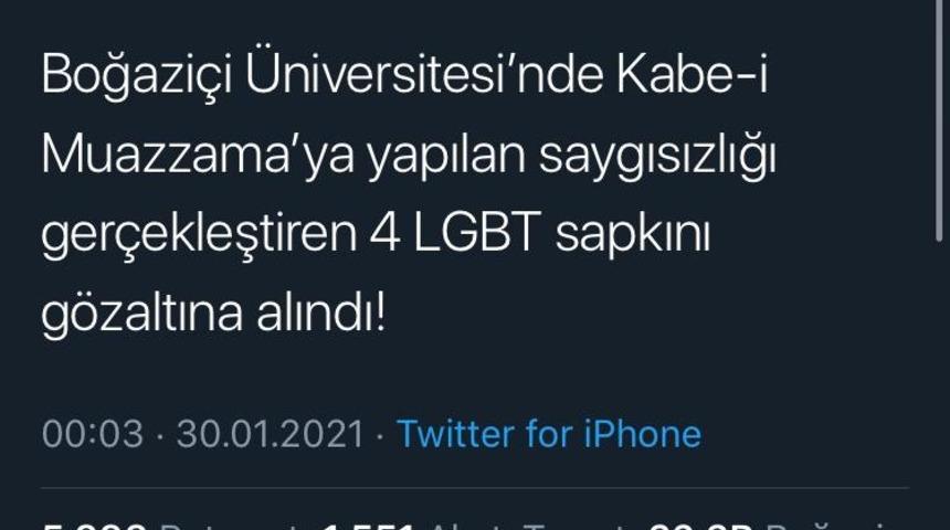 Boğazi&ccedil;i &Uuml;niversitesi &ouml;n&uuml;nde Kabe fotoğrafının yere serilmesi soruşturmasında 4 g&ouml;zaltı