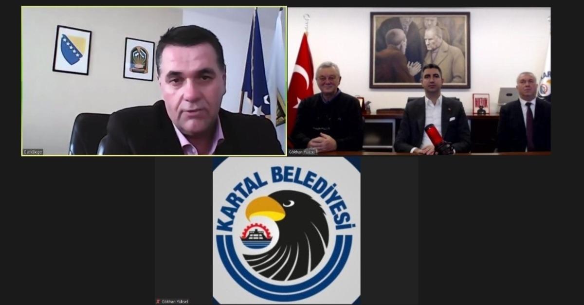 Başkan G&ouml;khan Y&uuml;ksel, kardeş belediye başkanları ile online g&ouml;r&uuml;şme ger&ccedil;ekleştirdi