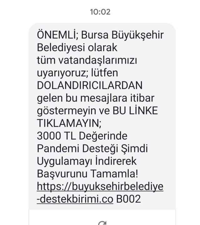 Bursa Büyükşehir Belediyesi dolandırıcılara karşı uyardı