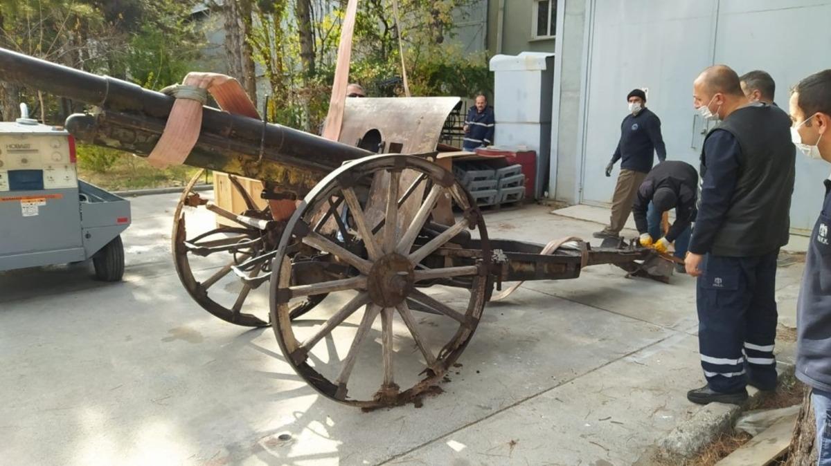 77 yıllık sahra topu m&uuml;zede yerini aldı