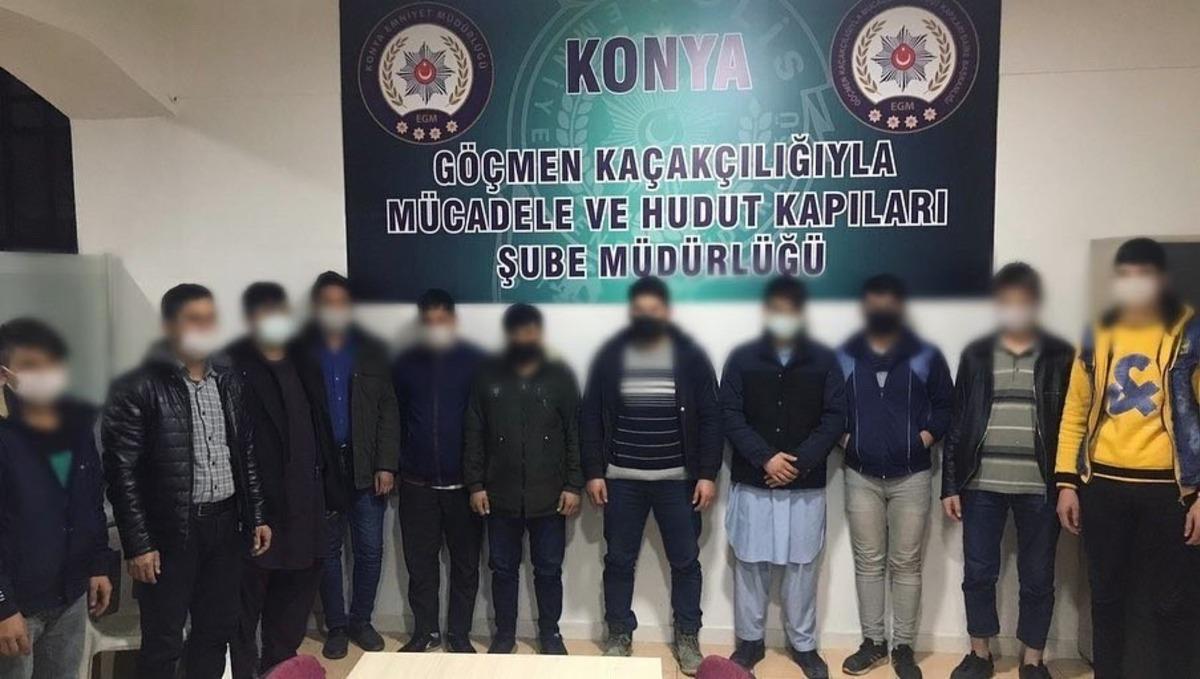 Konya&rsquo;da 11 ka&ccedil;ak g&ouml;&ccedil;men yakalandı
