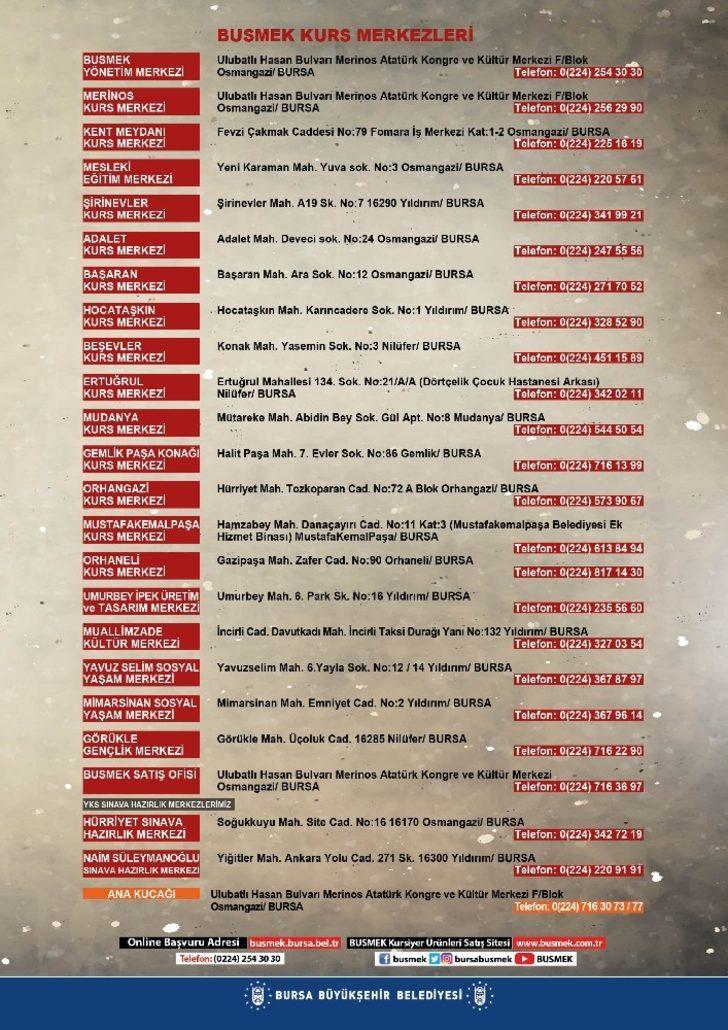 BUSMEK’te 2. dönem kayıtları devam ediyor G3