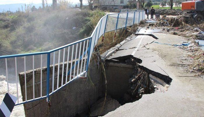 Hatay'da sağanak ve kuvvetli rüzgar nedeniyle köprü yıkıldı!