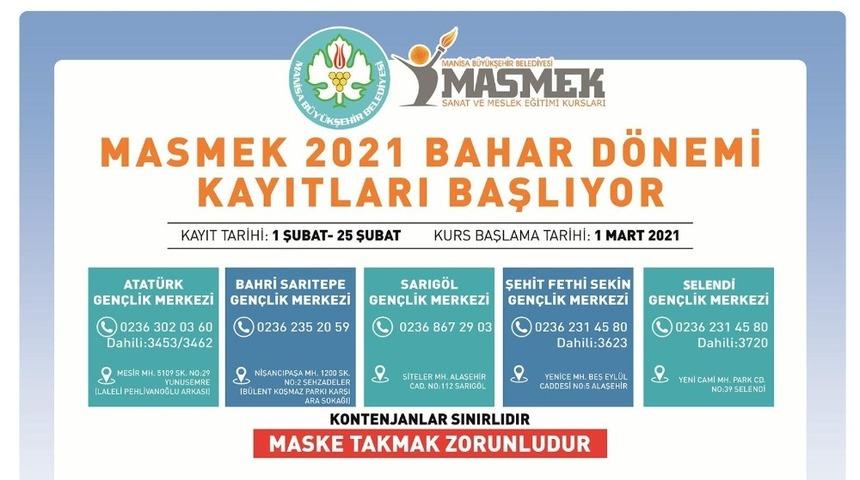 MASMEK&rsquo;lerde 2021 Bahar D&ouml;nemi kurs kayıtları başlıyor