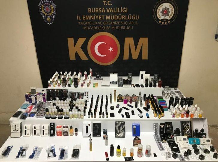 Bursa’da gümrük kaçağı elektronik sigara ve aksesuar operasyonu G2