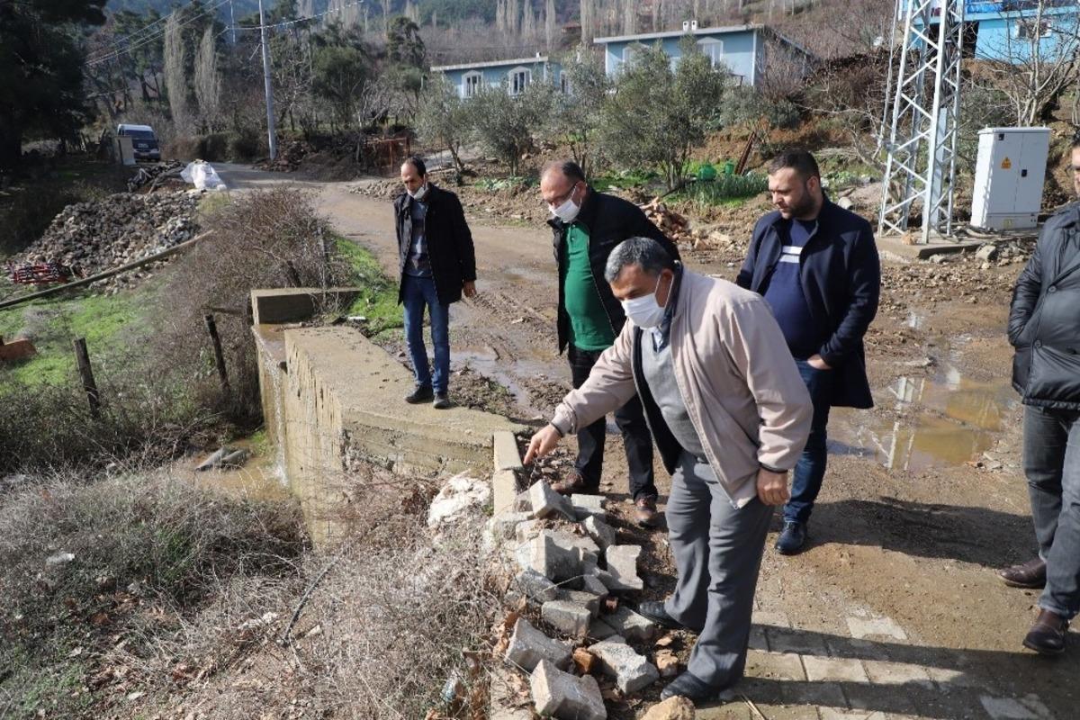 Başkan Akın&rsquo;dan yağıştan etkilenen mahallelerde inceleme