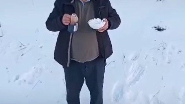 Kar pekmezi yemek için 100 rakıma çıktı