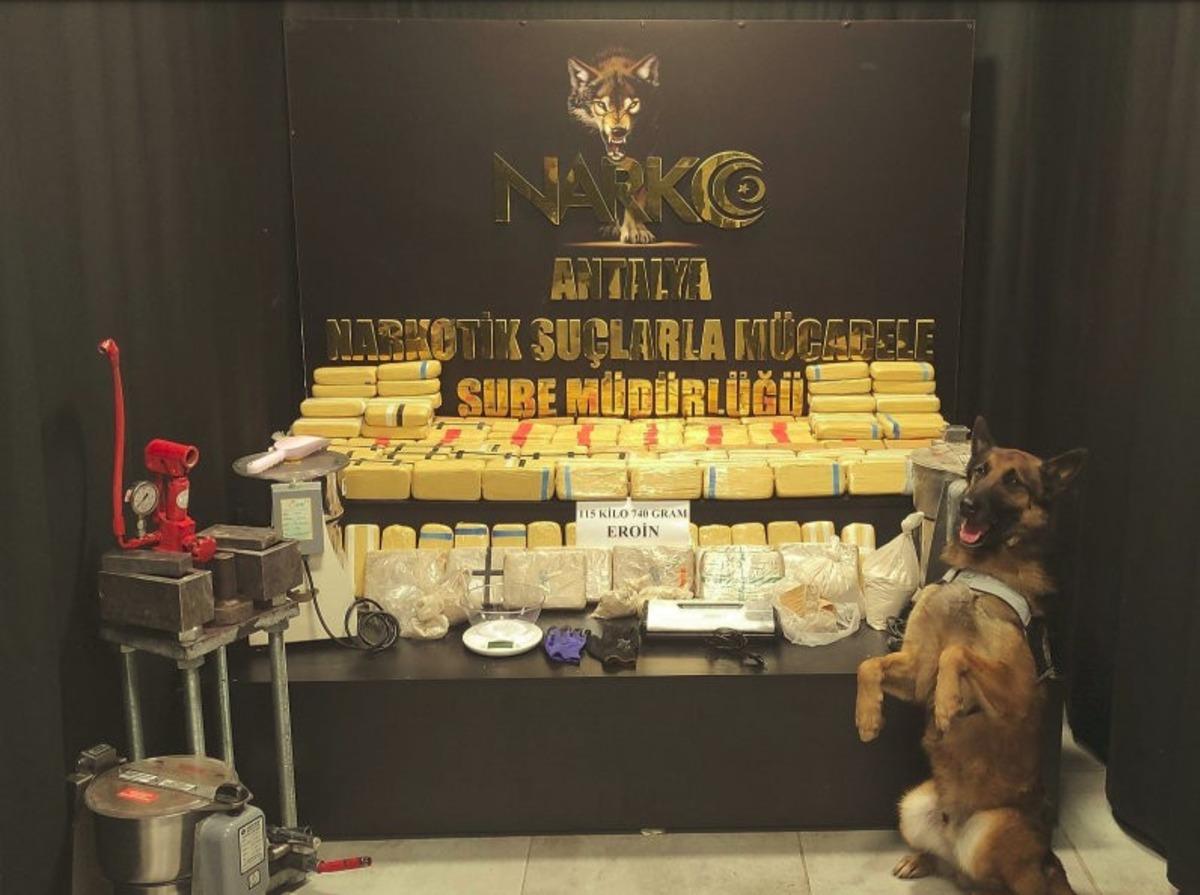 Antalya&rsquo;da 115 kilogram eroin ele ge&ccedil;irildi
