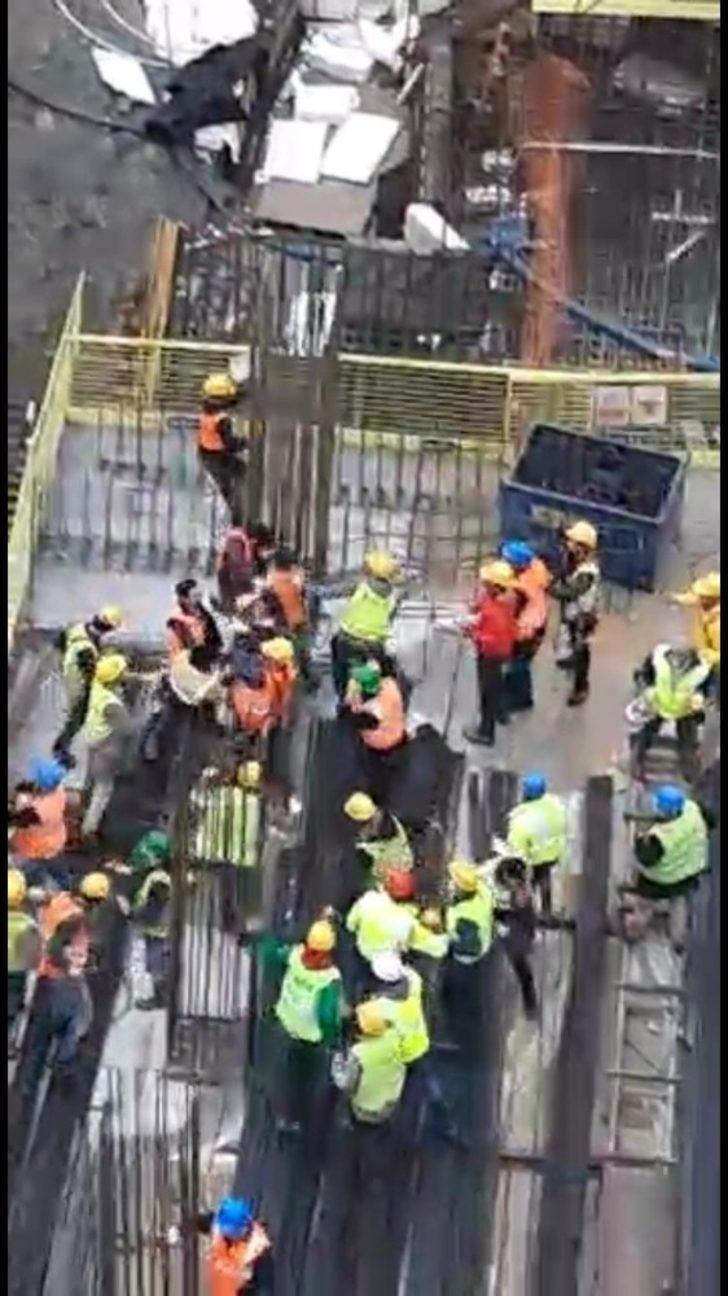 (Özel) Ataşehir’de inşaat işçileri arasındaki meydan dayağı kamerada G3