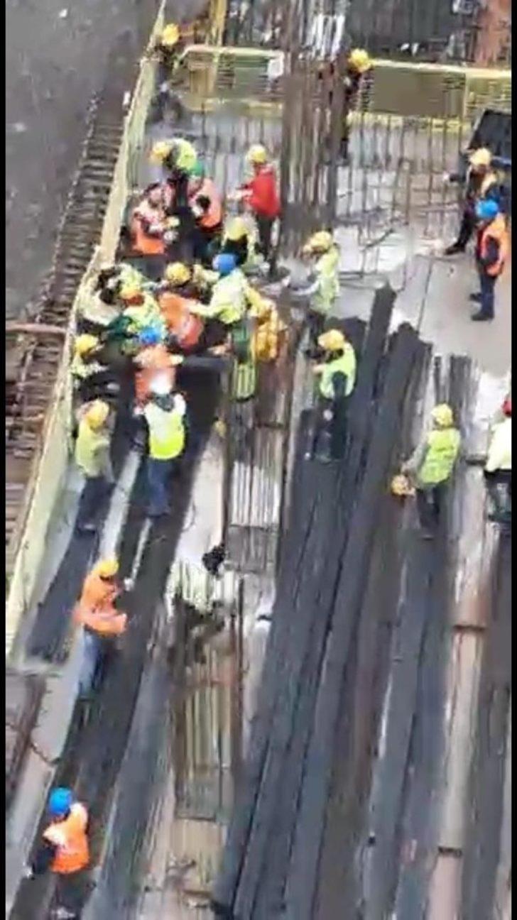 (Özel) Ataşehir’de inşaat işçileri arasındaki meydan dayağı kamerada G5