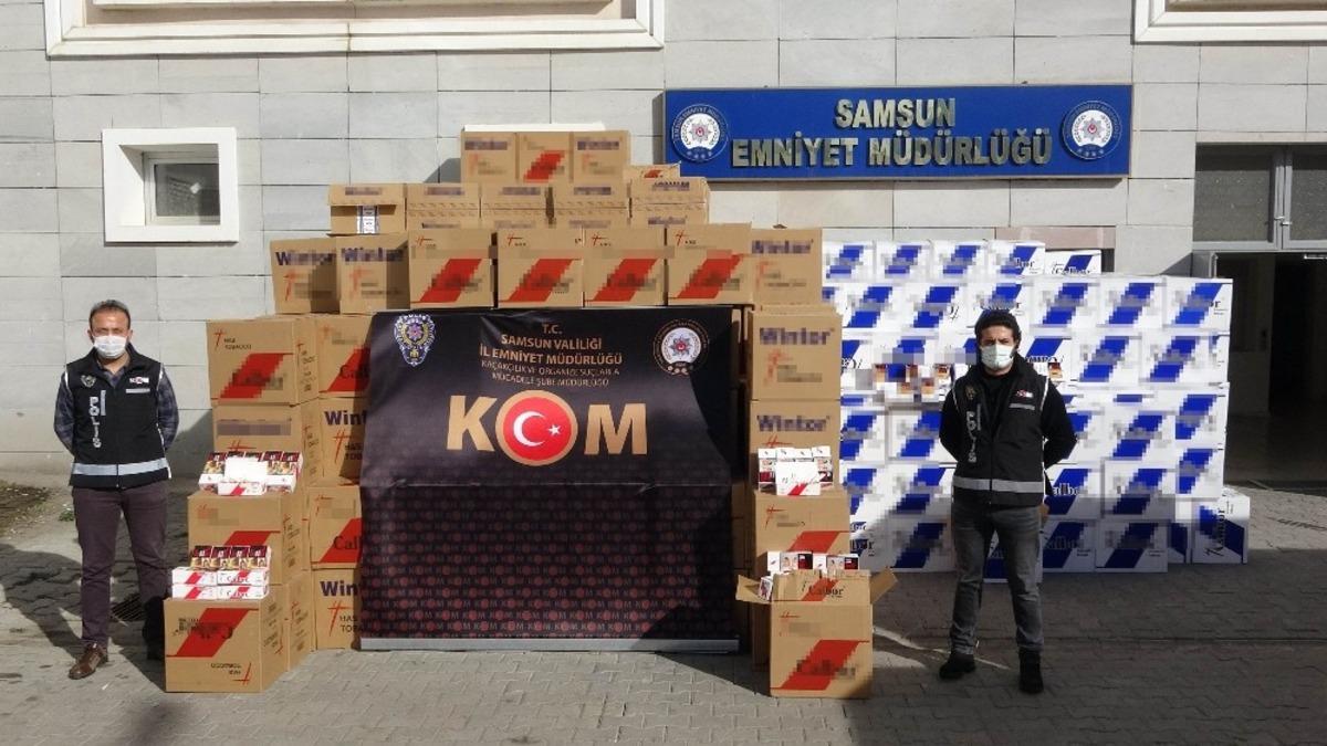 Samsun&rsquo;da 6 milyon 940 bin adet ka&ccedil;ak makaron ele ge&ccedil;ti