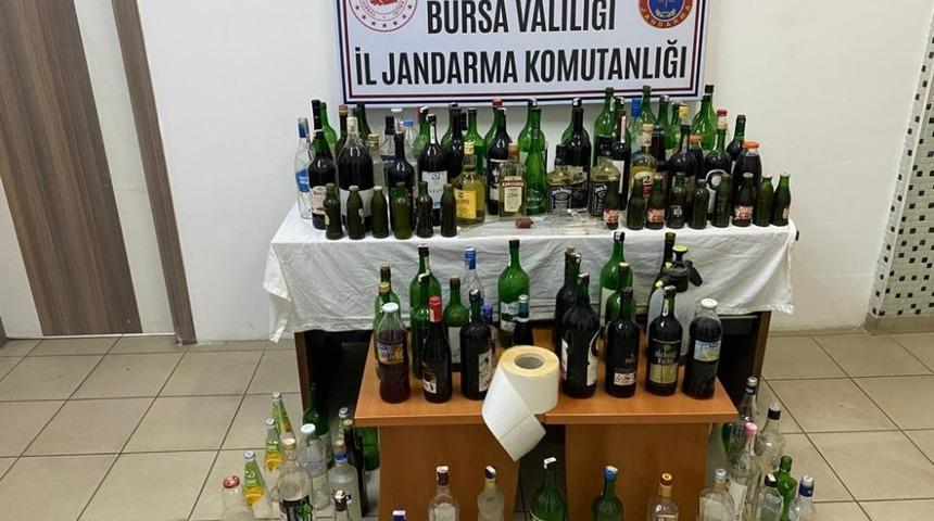 Bursa’da 110 litre kaçak içki ele geçirildi