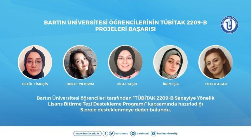 Bartın Üniversitesi öğrencilerinin TÜBİTAK 2209-B projeleri başarısı