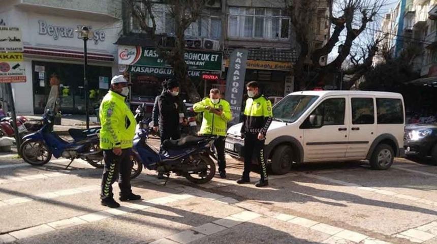 Erdek’te motosiklet sürücülerine denetim