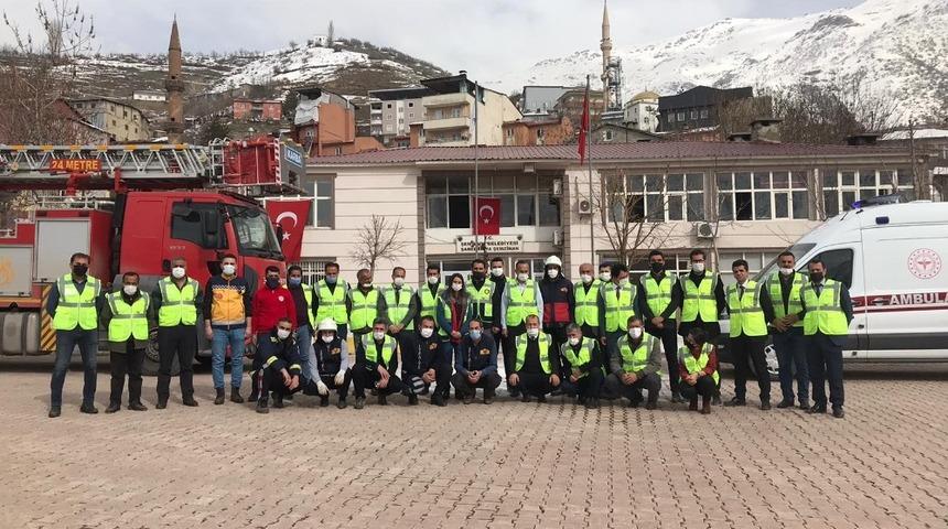 Şemdinli&rsquo;de yangın ve deprem tatbikatı
