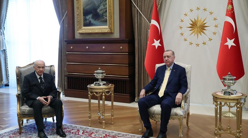 Cumhurbaşkanı Erdoğan-Bahçeli görüşmesi sona erdi