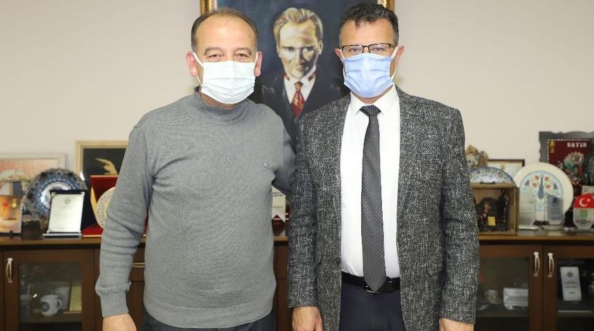 Başkan Akın, Başkan &Ouml;k&uuml;zc&uuml;oğlu ile bir araya geldi