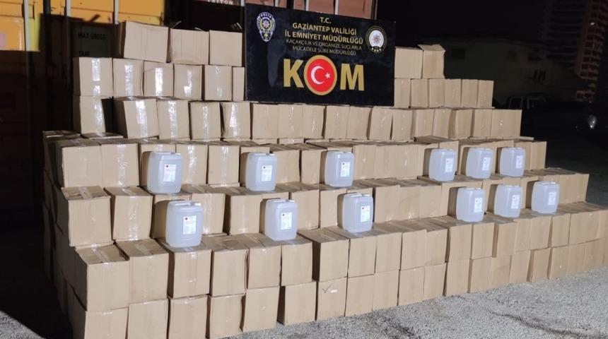 Gaziantep’te 4 ton etil alkol ele geçirildi
