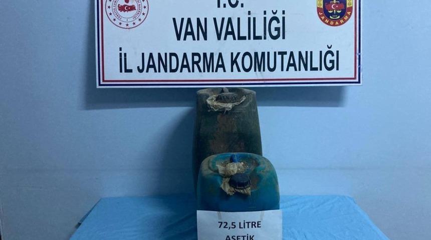 Başkale’de 72,5 litre asit anhidrit ele geçirildi