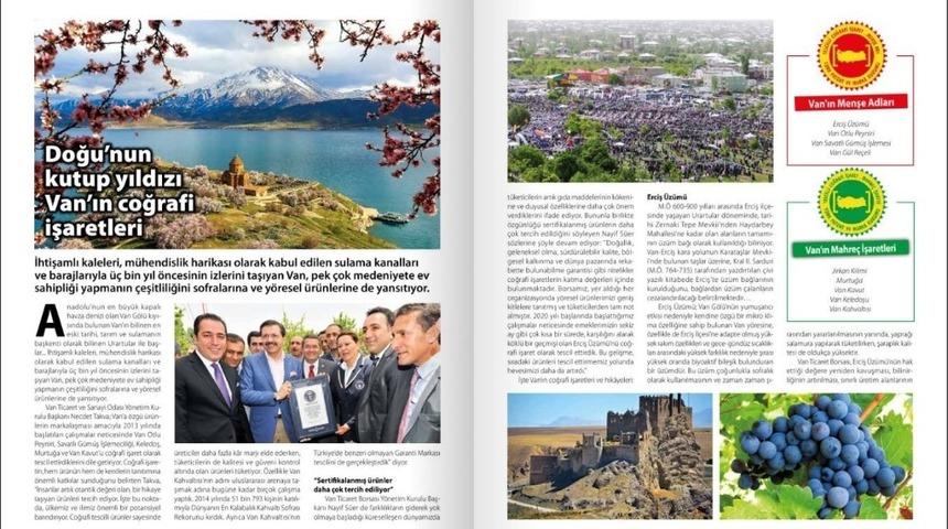 Van TSO&rsquo;nun coğrafi işaretli &uuml;r&uuml;nleri &ldquo;Ekonomik Forum Dergisi&rdquo;nde