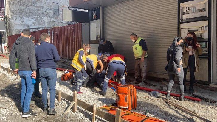 Alt yapı çalışması yapan işçinin başına tabela düştü G3